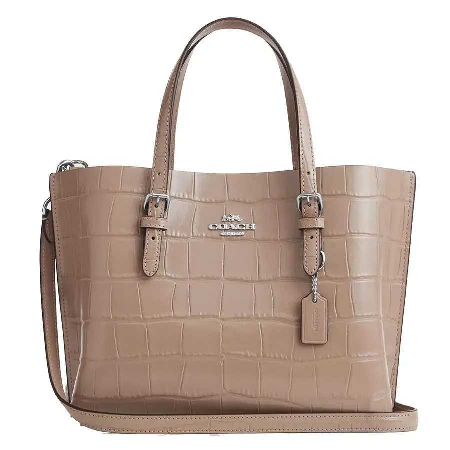 Túi Tote Nữ Coach Mollie Bag 25 CW017 Silver/Stone Màu Be Đậm
